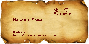 Mancsu Soma névjegykártya